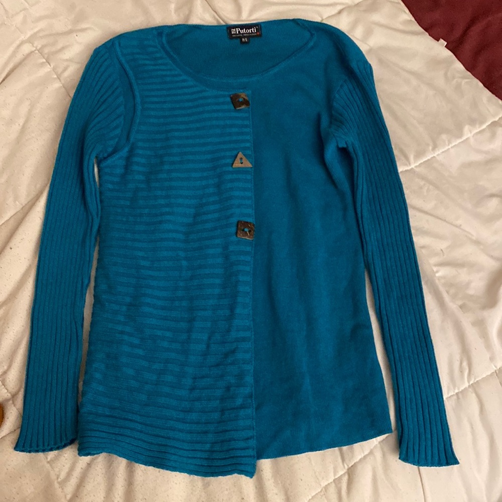 Putorti teal cardigan